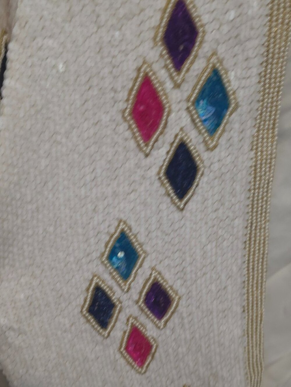 Vintage Stenay Geometric Design Sequined Jacket - Woman's Size L - Picture 3 of 7